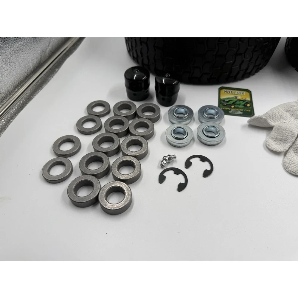 2 Pack 13X5.00-6 Flat Free Tire and Wheel Assembly, Solid Lawn Mower Front Tir